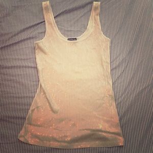 Gold sequin rib tank